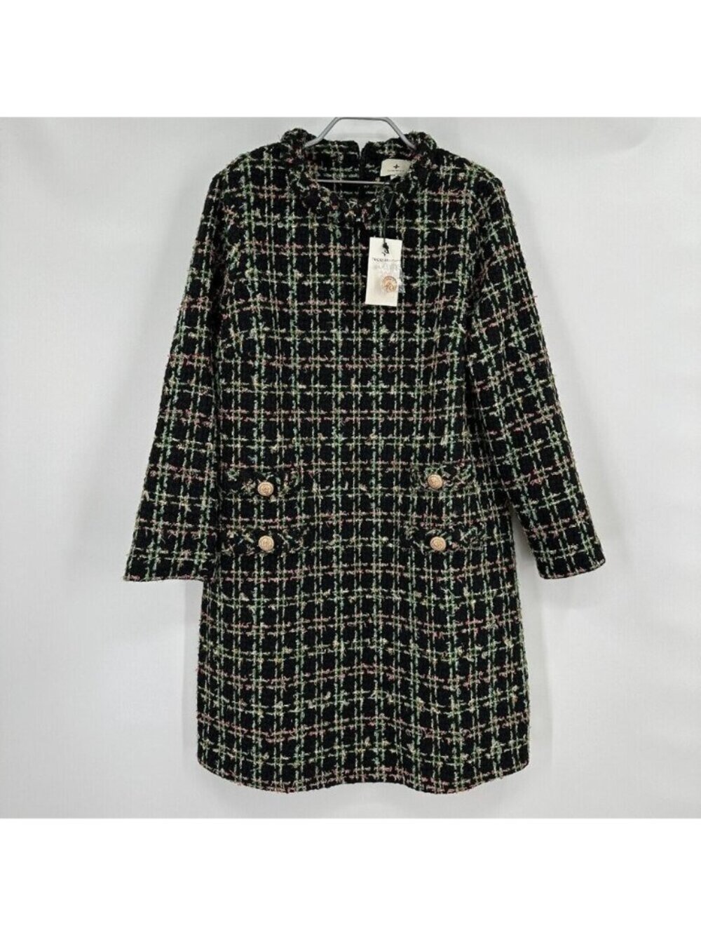 Tuckernuck Holly Tinsel Tweed Long Sleeve Jackie Dress sz XS Shift Party NWT NEW